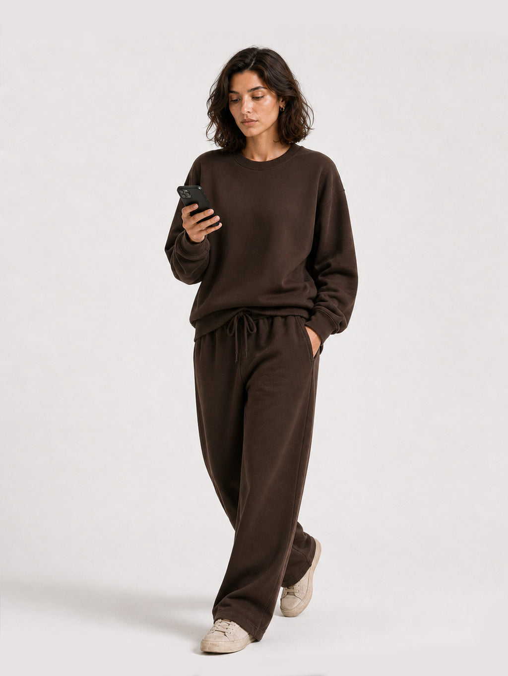 Bitter Chocolate Mid-weight Fleece Co-ord Set